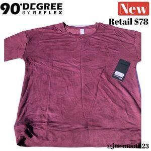 🆕 90 degree by reflex modal sweatshirt deep, red size large